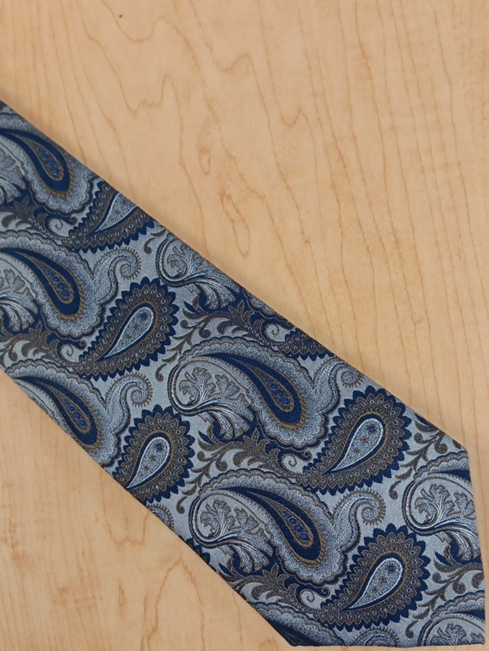 Canali Blue and Navy Paisley Silk Tie